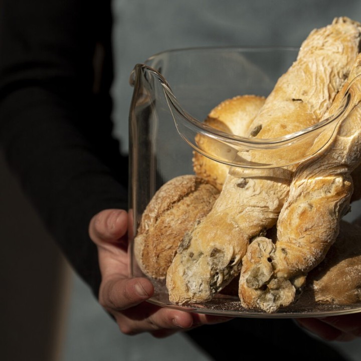 KnIndustrie Cestino per il pane Shapeless in vetro Ø 20 cm