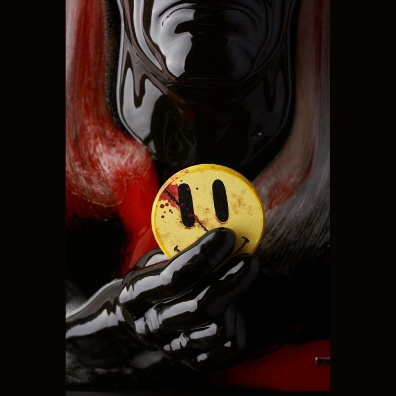 QUADRO SCULTURA TESTA BATMAN CON MANO