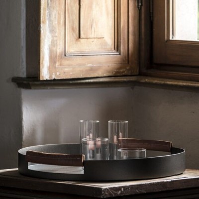 LIVE/LY VASSOIO ALLUM. C/MANICI CUOIO  2