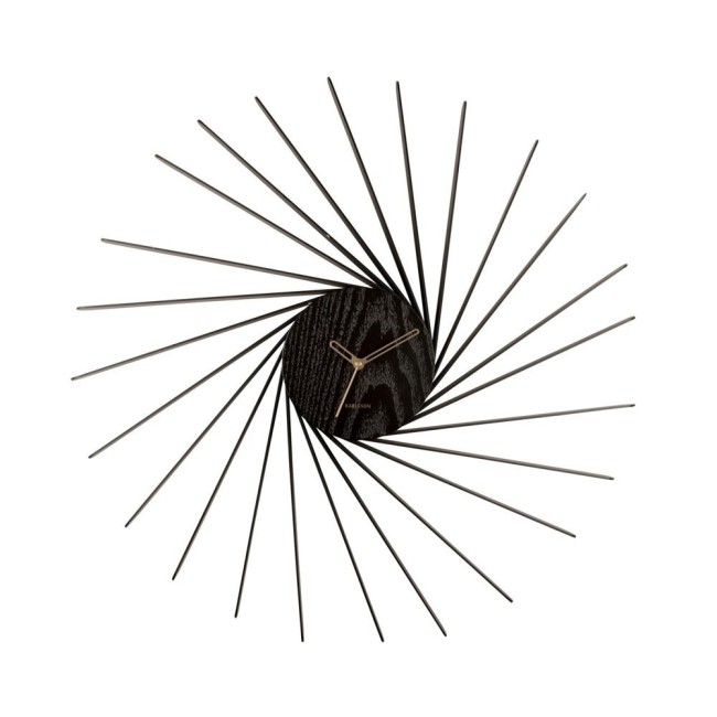 Wall clock Helix XL wood veneer blac