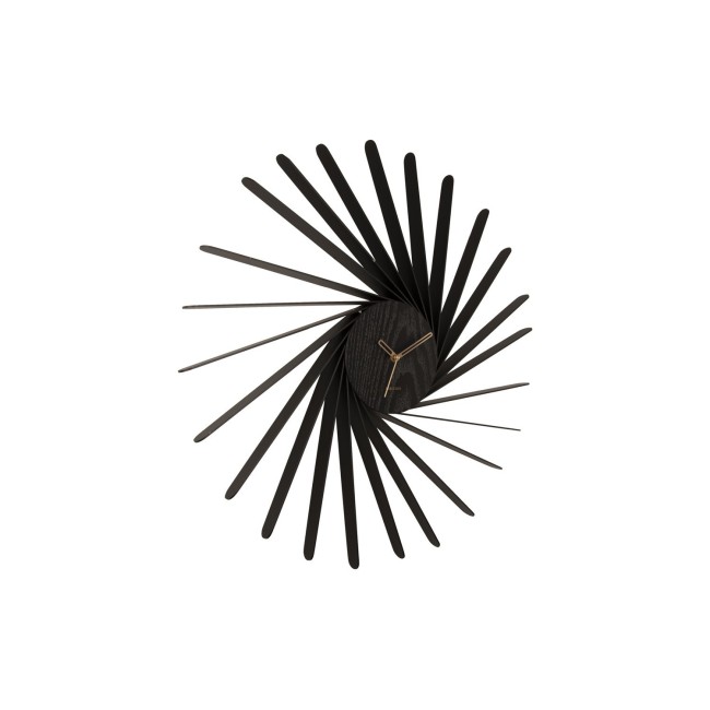 Wall clock Helix XL wood veneer blac