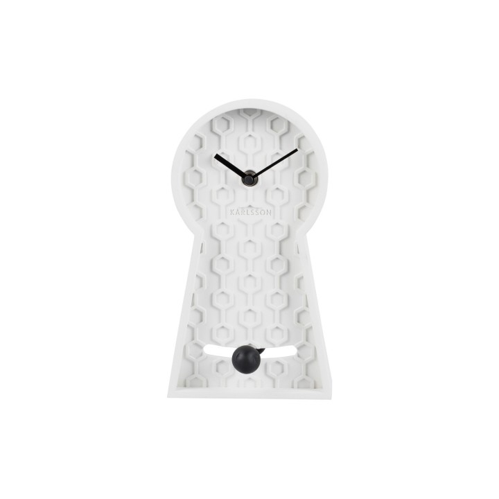Karlsson Orologio a pendolo Honeycomb bianco 25 cm