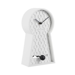 Karlsson Orologio a pendolo Honeycomb bianco 25 cm