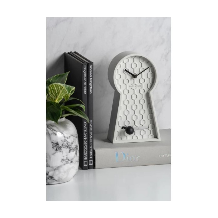 Karlsson Orologio a pendolo Honeycomb bianco 25 cm