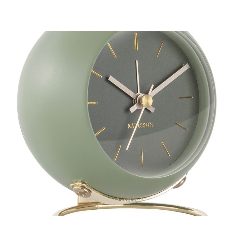 Alarm clock Globe moss green, Des.A
D. 9,5cm, H.10