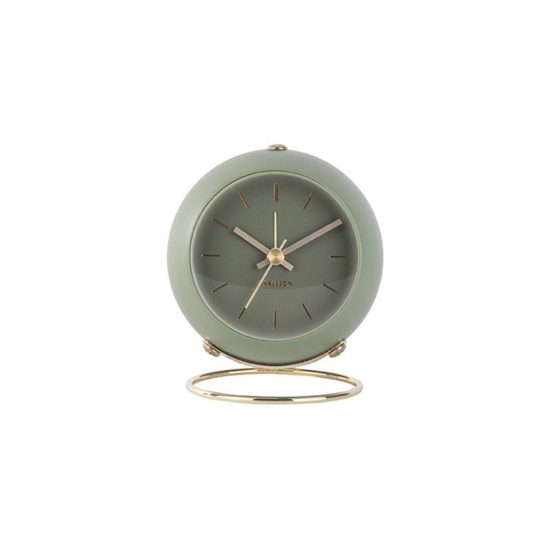 Alarm clock Globe moss green, Des.A
D. 9,5cm, H.10