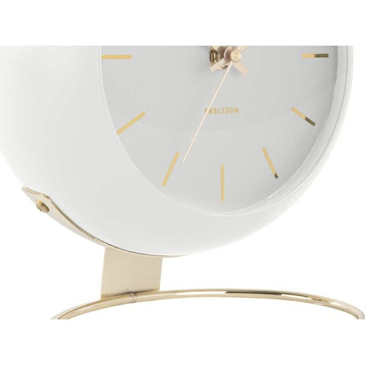 Karlsson Orologio da tavolo Globe bianco Ø 21 cm