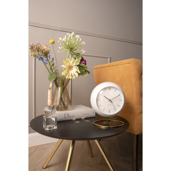 Table clock Globe white, Des. Arman
D. 21cm, H. 24