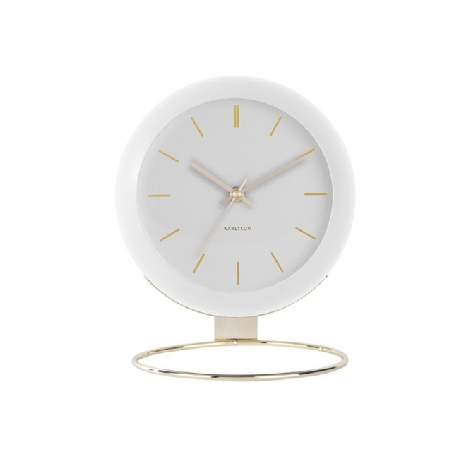 Table clock Globe white, Des. Arman
D. 21cm, H. 24