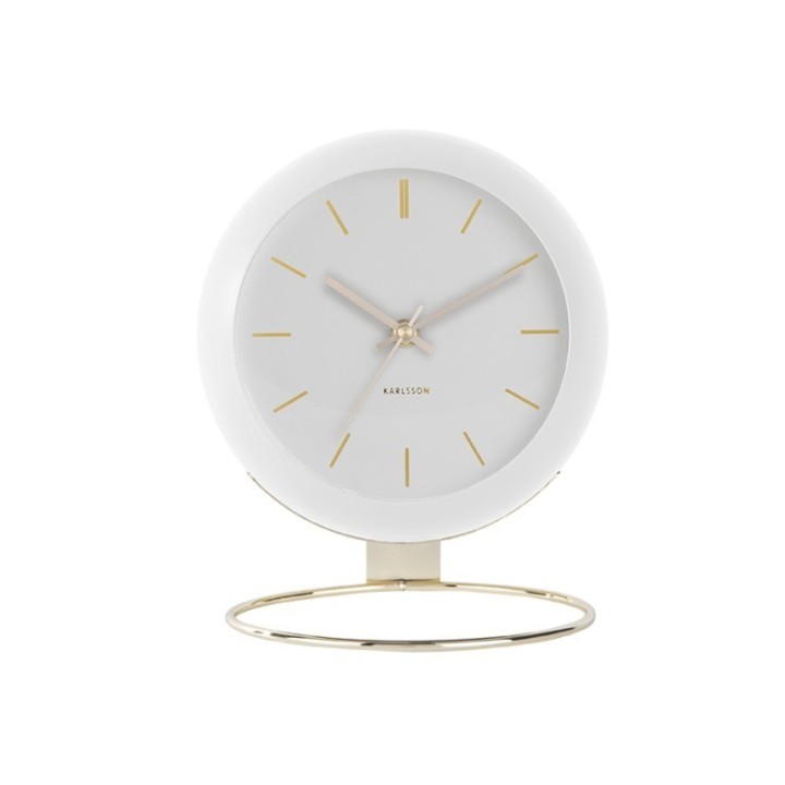 Karlsson Orologio da tavolo Globe bianco Ø 21 cm