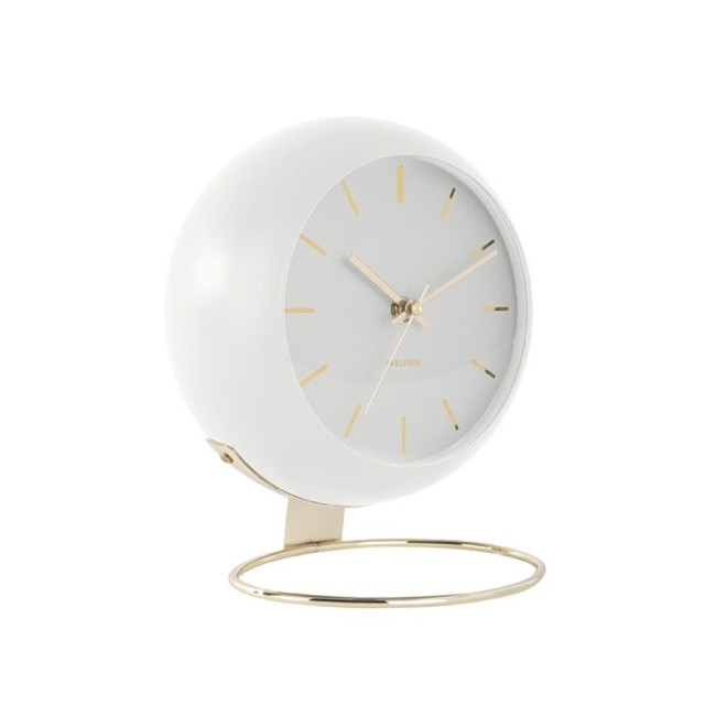 Table clock Globe white, Des. Arman
D. 21cm, H. 24