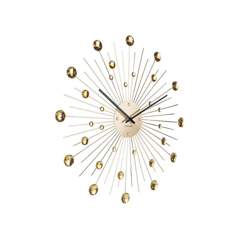 Wall clock Sunburst crystal gold larg
D. 50cm, Exc