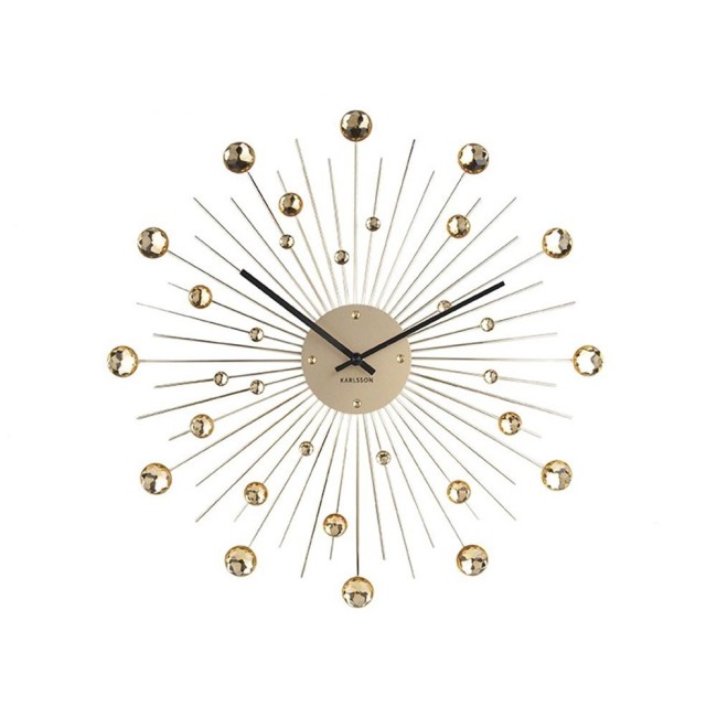 Wall clock Sunburst crystal gold larg
D. 50cm, Exc