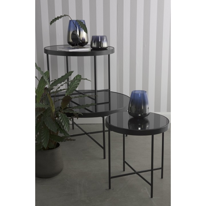 Karlsson Tavolino Smooth XL in metallo nero Ø 82,5 cm