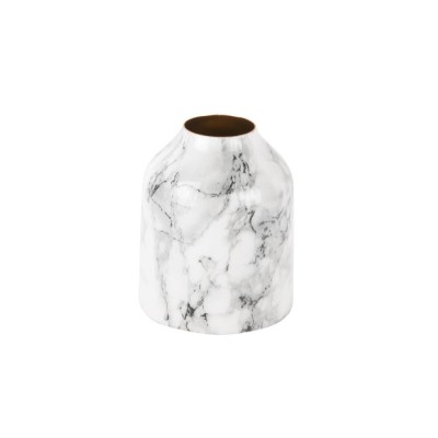 Vase Marble Look straight iron white