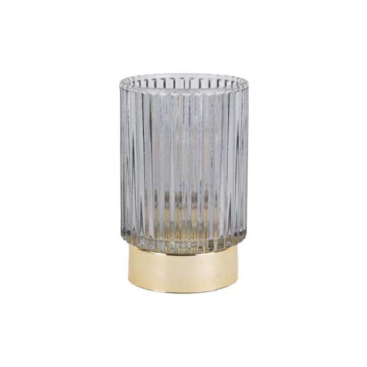 Karlsson Lampada votiva LED vetro grigio alta 13 cm