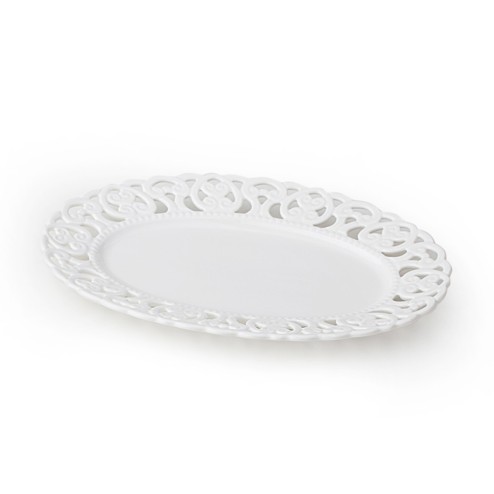 Hervit piatto ovale porcellana traforata cod. 27299
