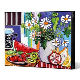 Egan Quadro Fiori e Frutta su tela 60 × 50 cm