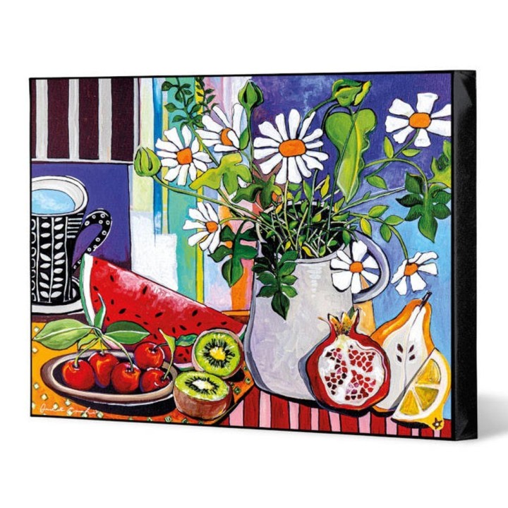 Egan Quadro Fiori e Frutta su tela 60 × 50 cm