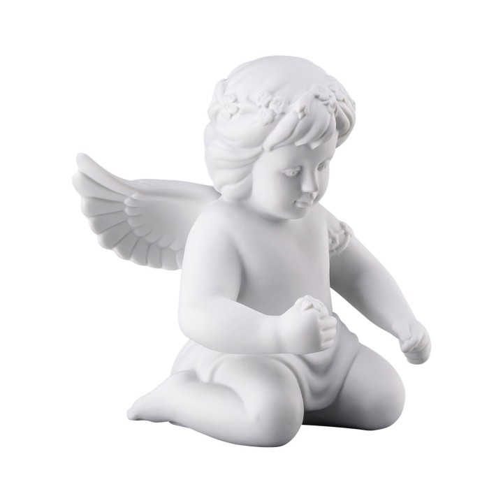 Rosenthal Angelo con corona di fiori grande alto 13,5 cm