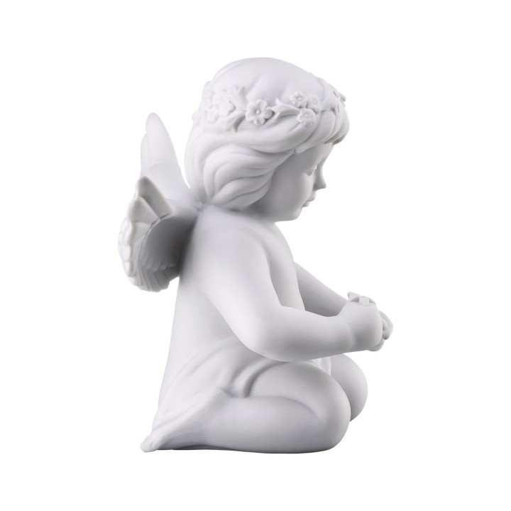 Rosenthal Angelo con corona di fiori grande alto 13,5 cm