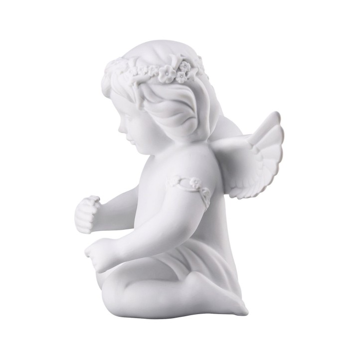 Rosenthal Angelo con corona di fiori grande alto 13,5 cm