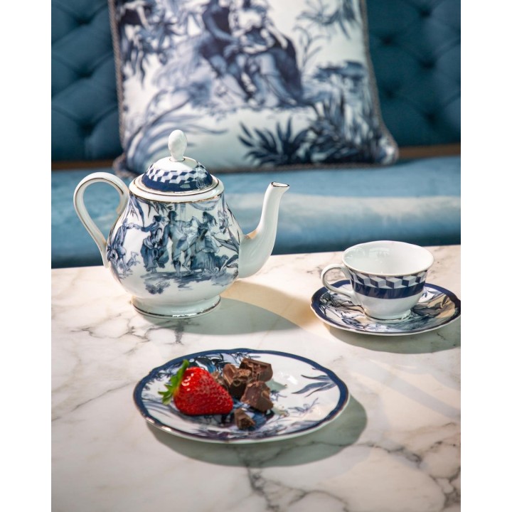 Baci Milano Teiera Versailles in porcellana alta 19,5 cm
