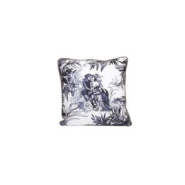 Baci Milano Cuscino Versailles bianco e blu 45 × 45 cm