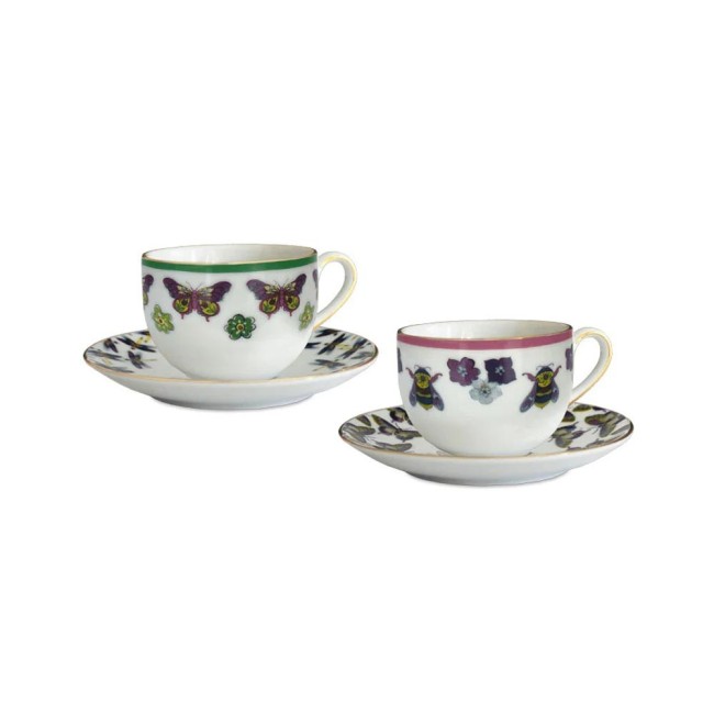 SET 2 TAZZINE CAFFE PORCELLANA - AMAZZONIA