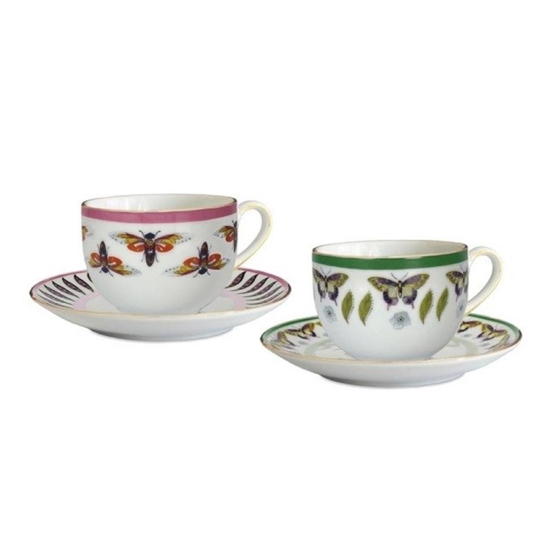 Tazza Da Tè In Bone China Con Piattino – 200 Ml – Colore Blu – Eleganza Inglese