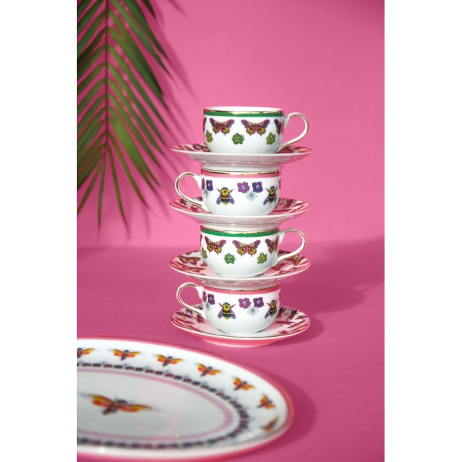 SET 2 TAZZINE CAFFE PORCELLANA - AMAZZONIA