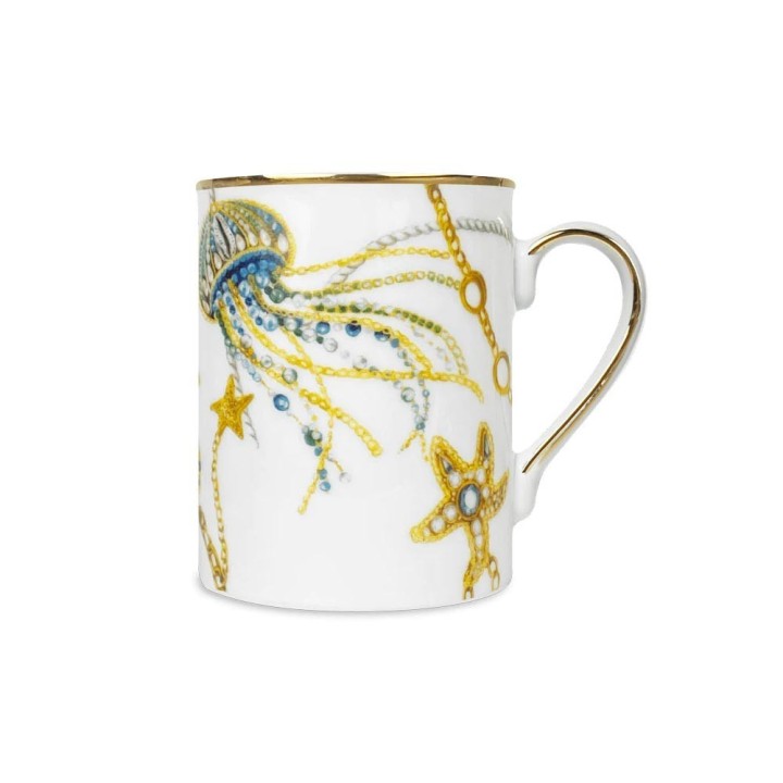 Baci Milano Mug Portofino in porcellana bianca e gialla