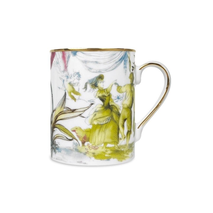 Baci Milano Mug Firenze in porcellana bianca e verde