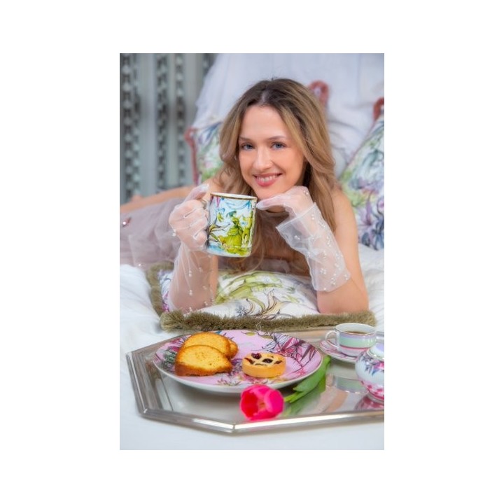 Baci Milano Mug Firenze in porcellana bianca e verde