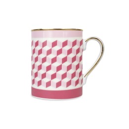 Baci Milano Mug Firenze in porcellana bianca e rosa