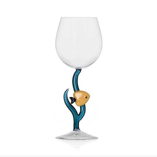 Calice da Vino Pesce Giallo Marine Garden Ichendorf - h 20,5 cm