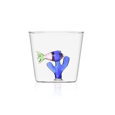 Bicchiere Tumbler Marine Garden Pesce Rosa e Alga Blu...