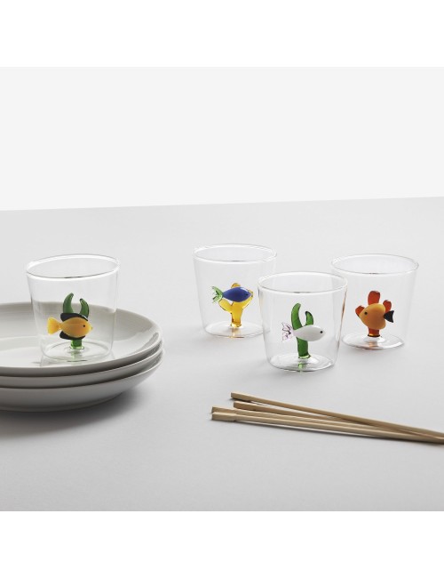 MARINE GARDEN TUMBLER PESCE VERDE ALGA ROSA 