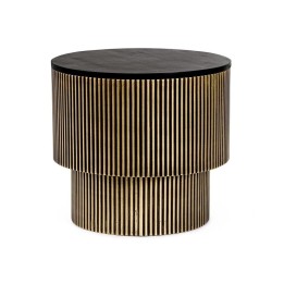 Bizzotto Tavolino Virat in mango e ottone anticato Ø 50 cm