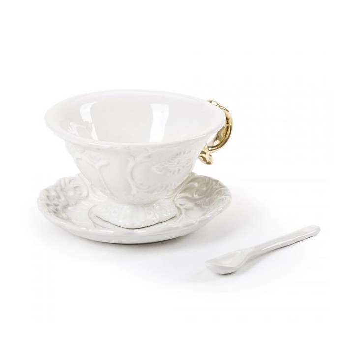 Seletti Set da tè I-Wares con manico oro