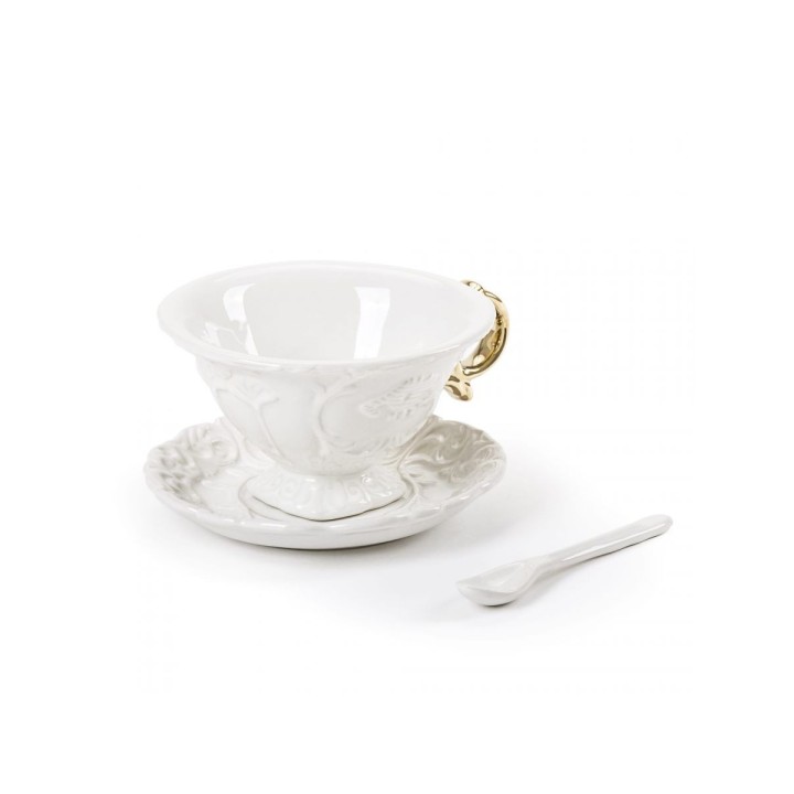 Seletti Set da tè I-Wares con manico oro