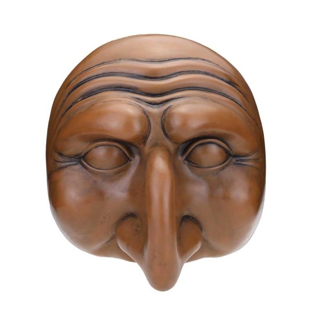 MASCHERA DI PULCINELLA IN TERRACOTTA GRANDE CUOIO