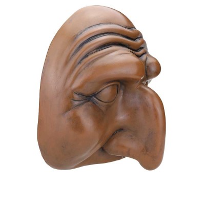 MASCHERA DI PULCINELLA IN TERRACOTTA GRANDE CUOIO 2
