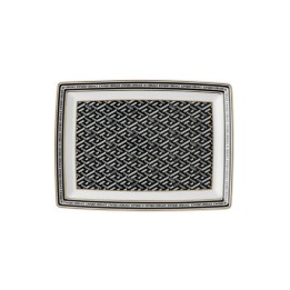 Versace Piatto rettangolare La Greca Signature nero
