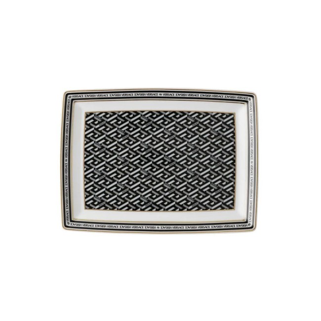 Piatto Rettangolare La Greca Signature Black Versace – Vassoio in Porcellana Rosenthal