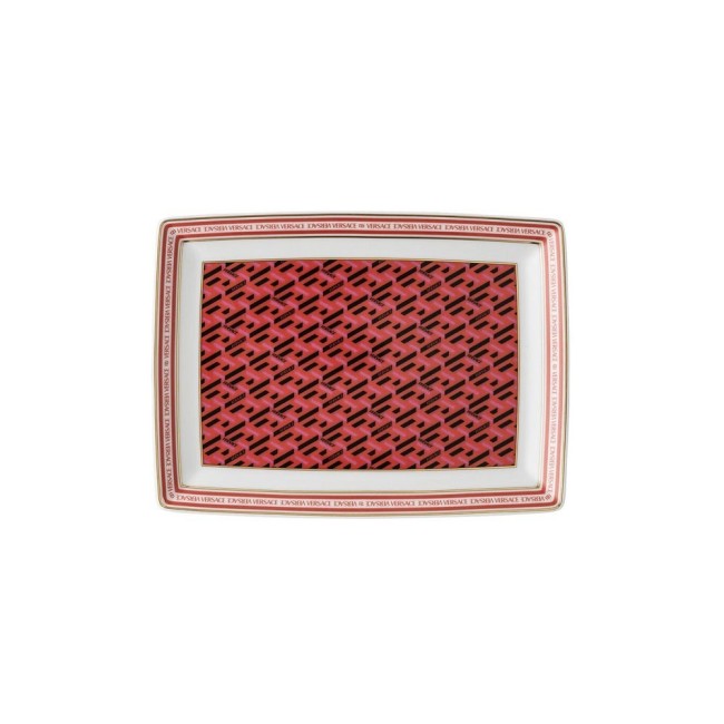 Piatto Rettangolare La Greca Signature Red Versace – Vassoio in Porcellana Rosenthal