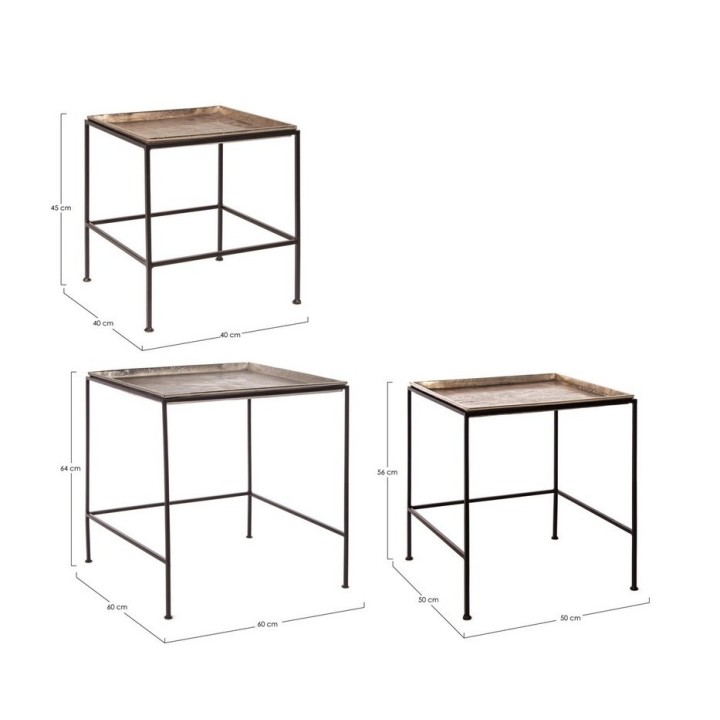 Bizzotto Tavolino Amira quadrato piccolo 40 × 40 cm