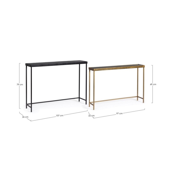 Bizzotto Consolle Yamir grande nera 107 × 26 cm