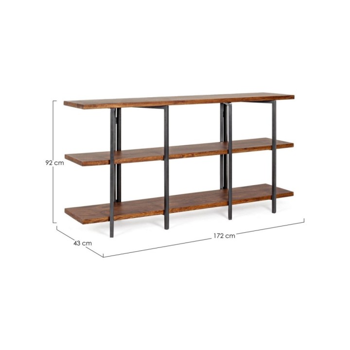 Bizzotto Consolle libreria Jupiter a 3 ripiani 172 × 43 cm