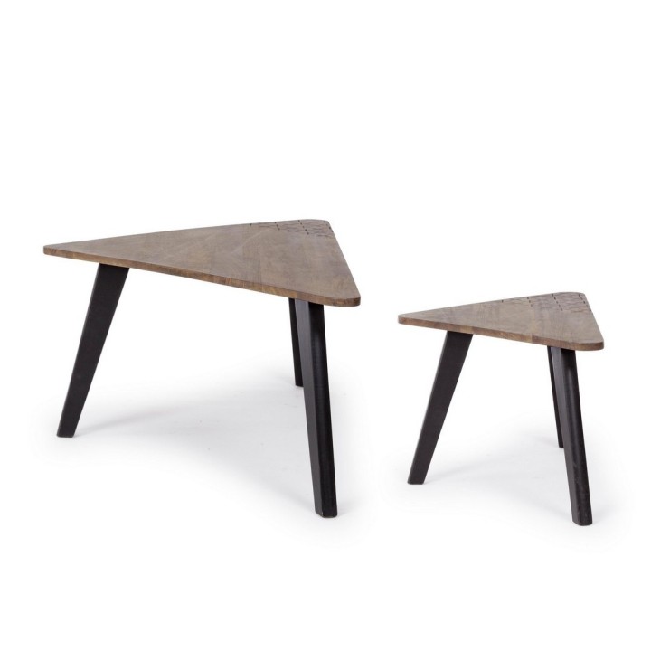 Bizzotto Tavolino Emira piccolo in legno di mango 85 × 45 cm